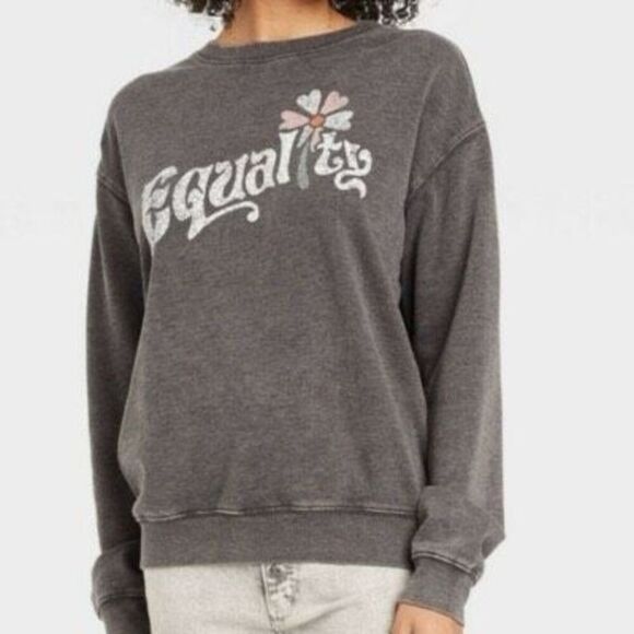 Zoe+Liv Mid-drift Equality Sweatshirt Sz XL Boho HIPPIE - Picture 1 of 7